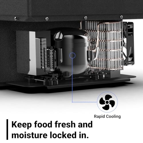 Smad 12V Refrigerator, RV Mini Fridge, Camper Refrigerators Semi Truck Refrigerator, for Camping, RV, Cabin, Motorhome and Campervan, Available in Left or Right Hand Swing, Black