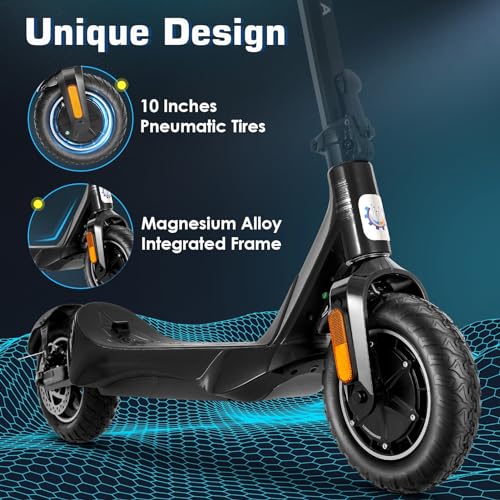 Caroma Electric Scooter, Peak 850W Powerful Motor, 30 Miles Long Range and 36 MPH Top Speed, Turn Signal & Cruise Control, Folding Electric Scooter Adults with Wide Pneumatic Wheel