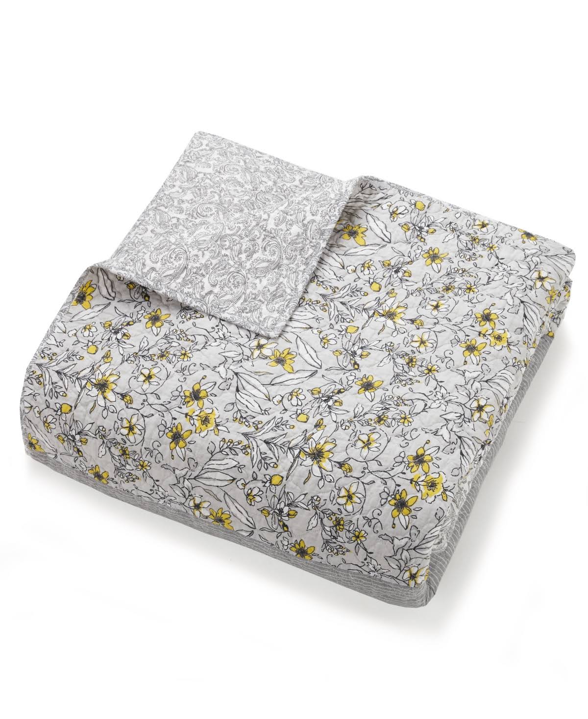 Jessica Simpson Silver Garden Quilt, Full/Queen Quilt, Grey