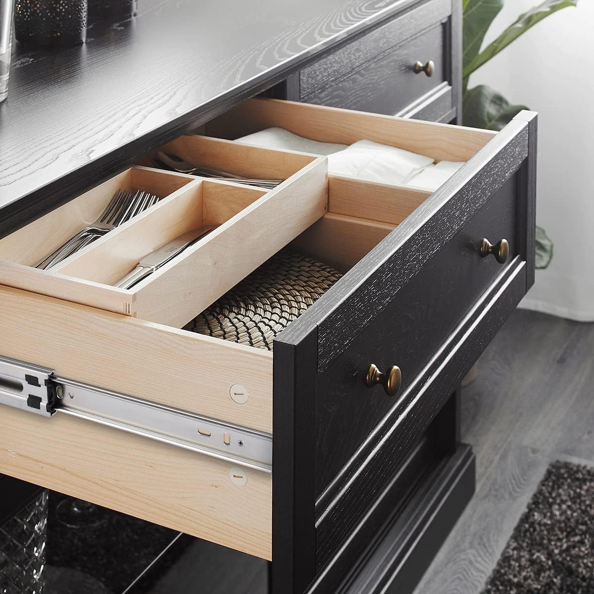 6 Pair DECORITEN 18 inch Soft Close Drawer Slide Full Extension, Ball Bearing Cabinet Hardware Rails with Rear Mounting Brackets, Side/Bottom Mount