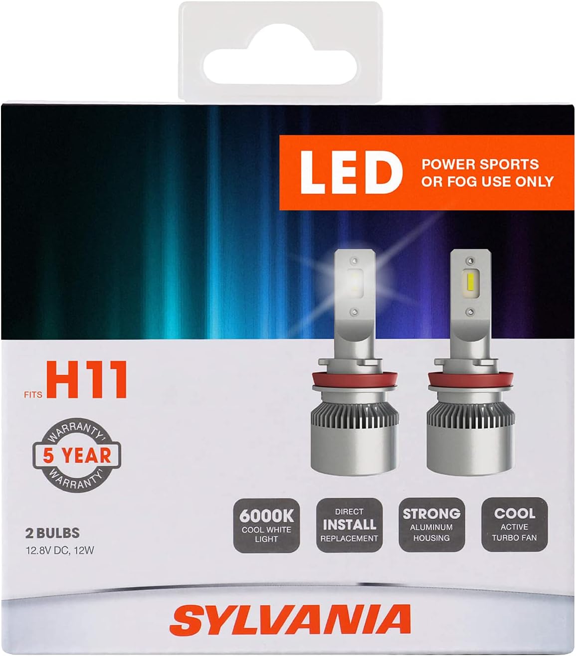 Sylvania H11 LED Powersport Headlight Bulbs for Off-Road Use or Fog Lights - 2 Pack Pack of 2