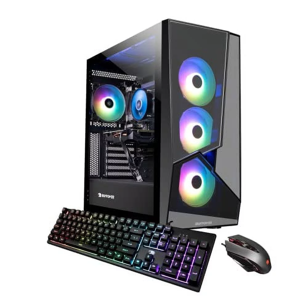 iBUYPOWER Pro Gaming PC Computer Desktop SlateMR 215a (AMD Ryzen 5 5600G 3.9 GHz,AMD Radeon RX 6600XT 8GB, 16GB DDR4, 480 GB SSD, WiFi Ready, Windows 11 Home) - Curated Treasures Market