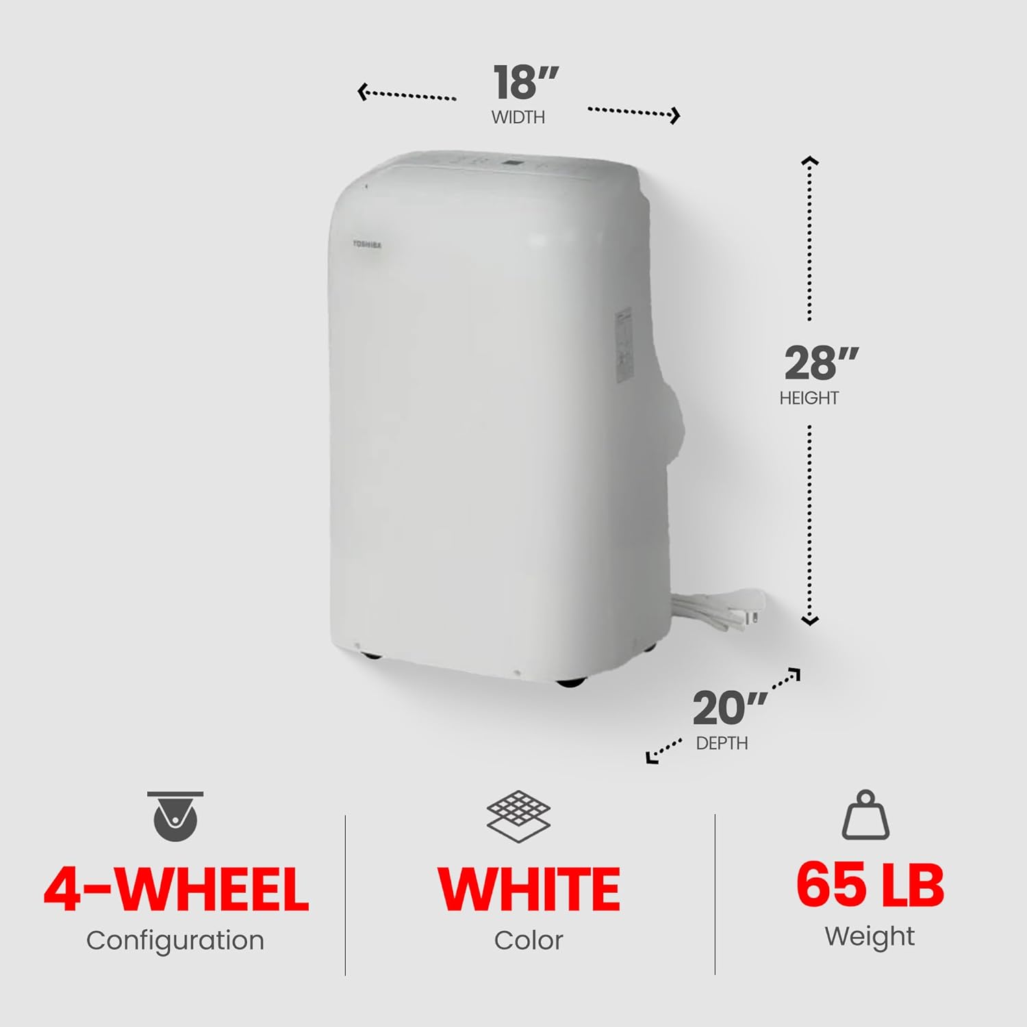 Toshiba RAC-PD1013CWRU 300 Sq.ft. Smart 3-1 Portable Air Conditioner (Renewed)
