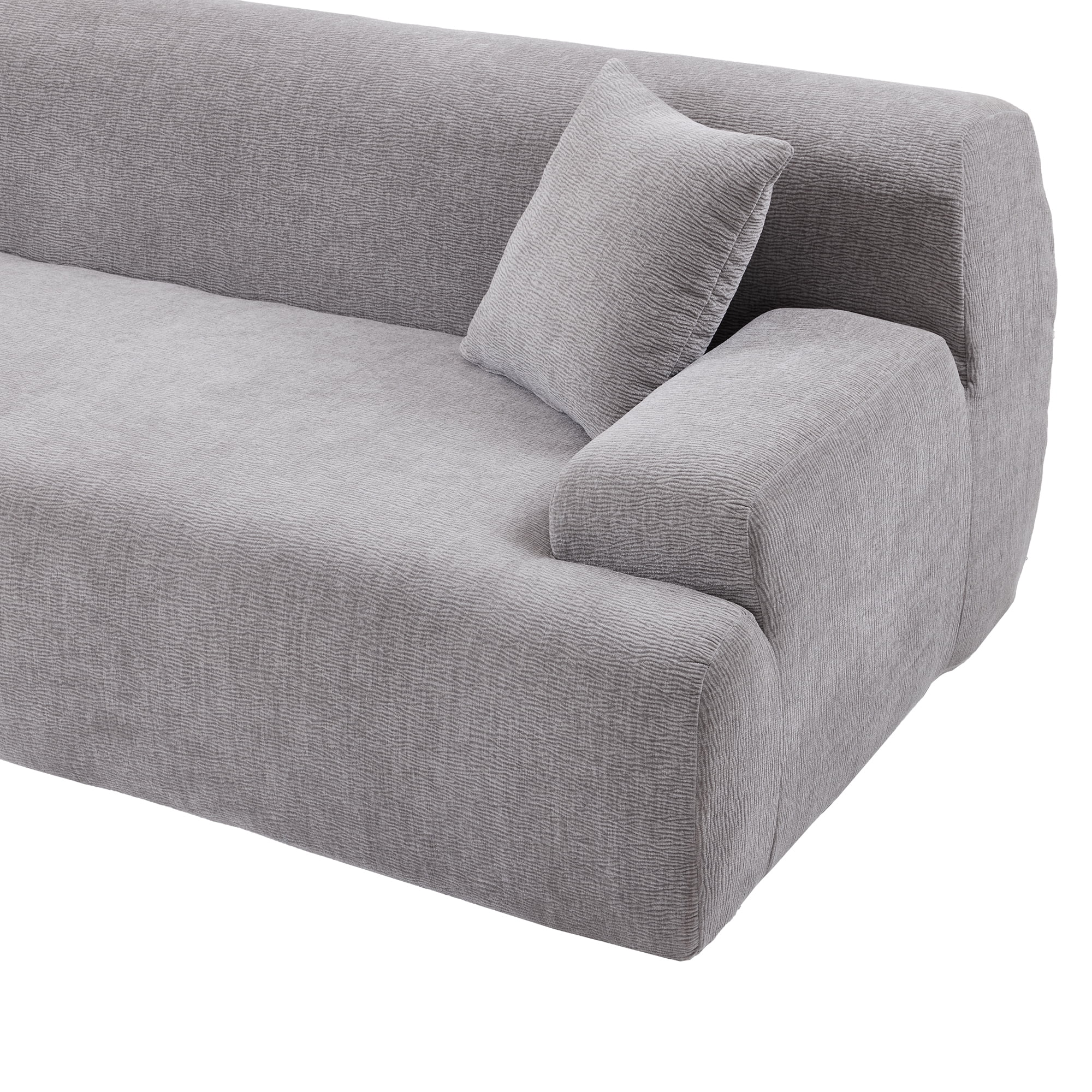 Dawn Whisper Modern Large L-Shape Modular Sectional Sofa for Living Room,  Bedroom, Salon, 2 Piece Free Combination, Simplified Style in Gray