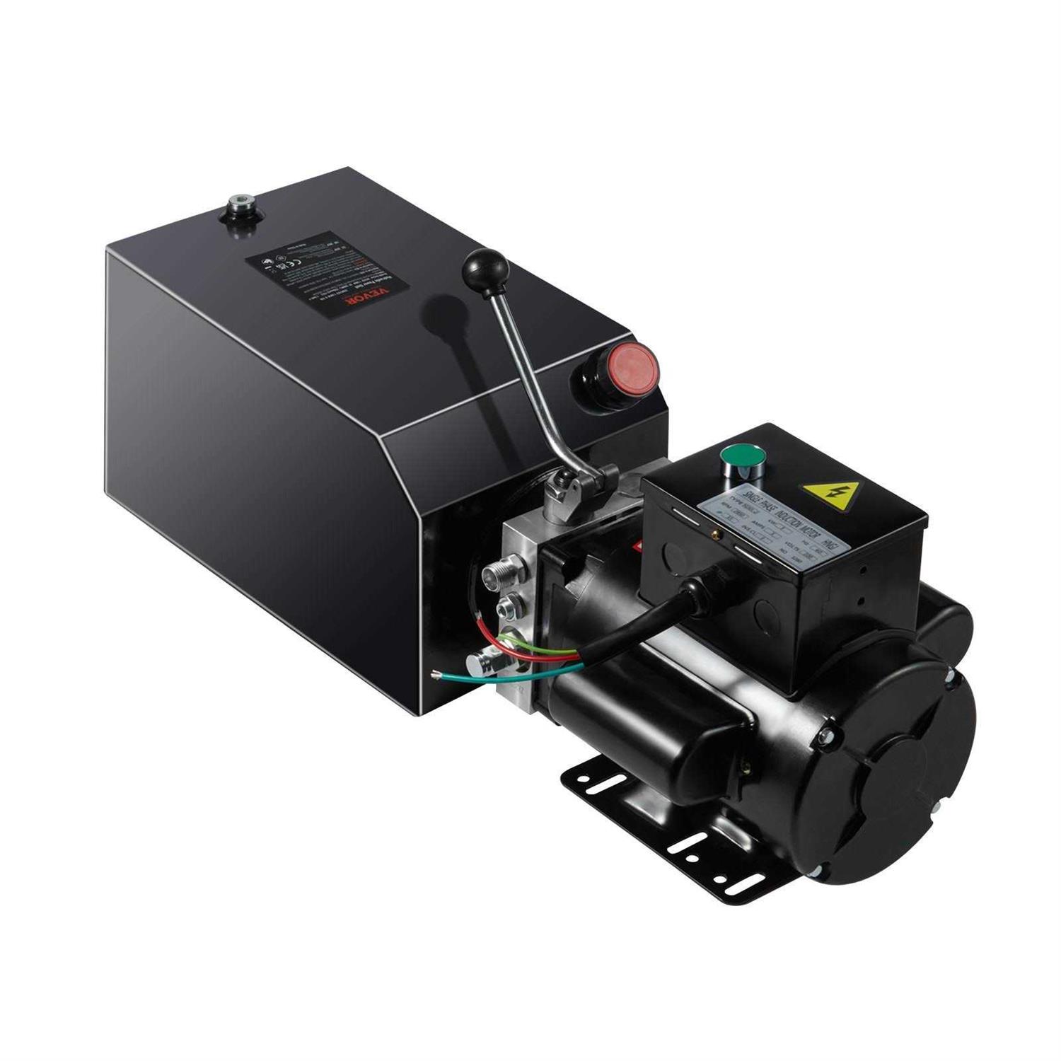 VEVOR Hydraulic Pump 15 Quart Hydraulic Power Unit Single Acting Dump Trailer Pump - Shop Hardware Tools Online Store