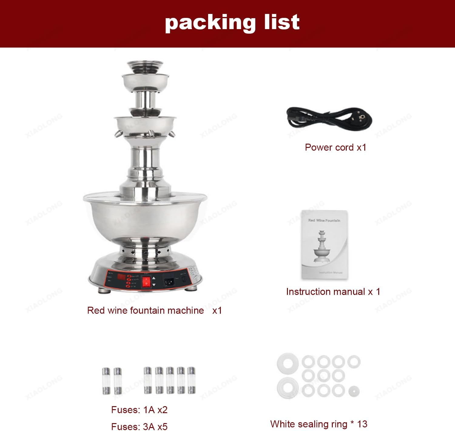 Wine Fountain Machine, 3-Tier Party Fountain Adjustment Juice and Wine Fountain 3.5L Wine Machine for Wedding Bar Party
