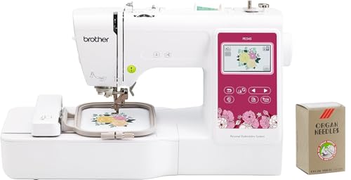 Brother PE545 Embroidery Machine, Wireless LAN Connected, 135 Built-in Designs, 4" x 4" Hoop Area, Large 3.7" LCD Touchscreen, USB Port, 10 Font Styles