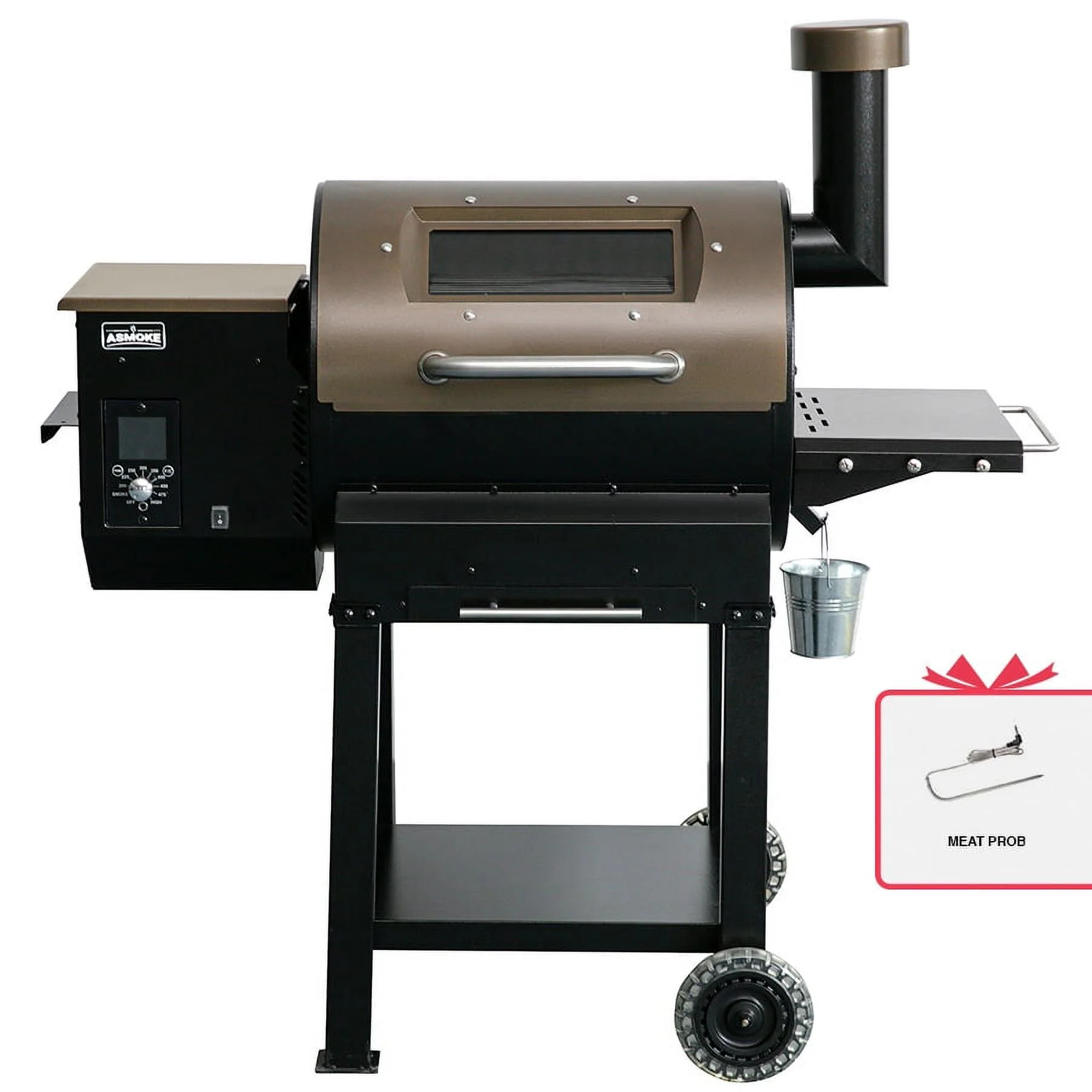 ASMOKE Wood Pellet Grill Smoker 515 sq. in., Bronze