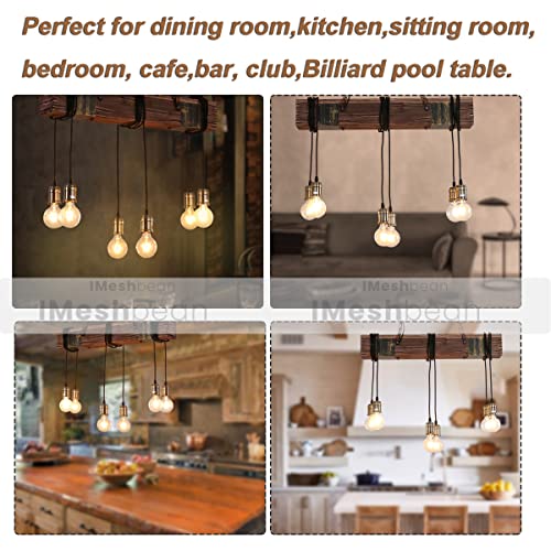 Rustic Chandelier Farmhouse Wood Beam Hanging Industrial Pendant Lighting Vintage Ceiling Light Fixture 10 Heads for Dining Table Kitchen Island Bar Coffee Billiard Pool Table (10 Heads)