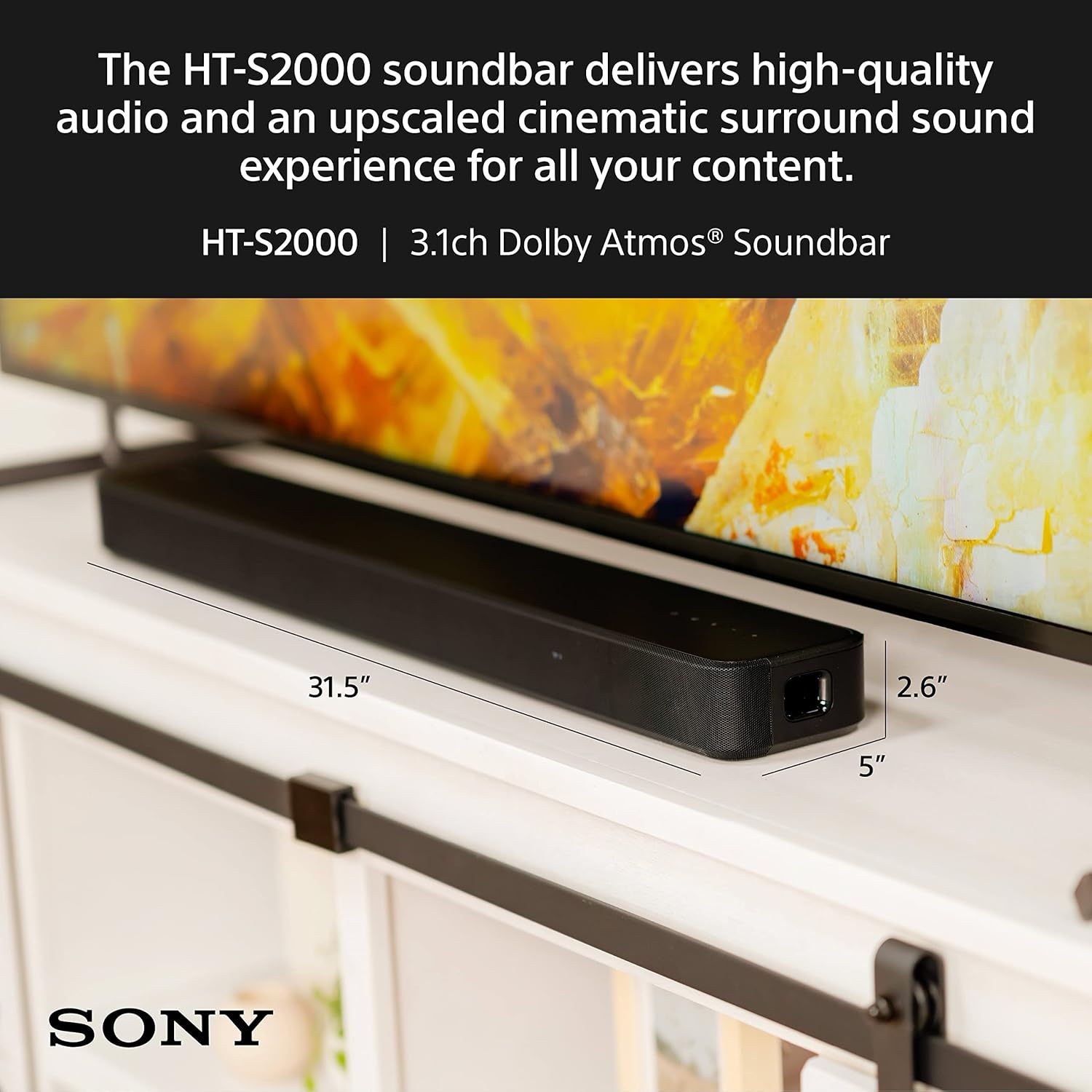 Sony 55 Inch 4K Ultra HD TV BRAVIA 3 LED Smart Google TV with Dolby Vision HDR and Exclusive Features for Playstation®5 (K-55S30), 2024 Model HT-S2000 Compact 3.1 Ch Dolby Atmos Sound Bar.