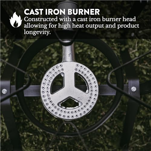 GasOne 200K BTU Propane Burner – Heavy-Duty Propane Stove – Outdoor Burner with Adjustable 0-20Psi Regulator and Steel Braided Hose – Ideal for Home Brewing, Turkey Fry