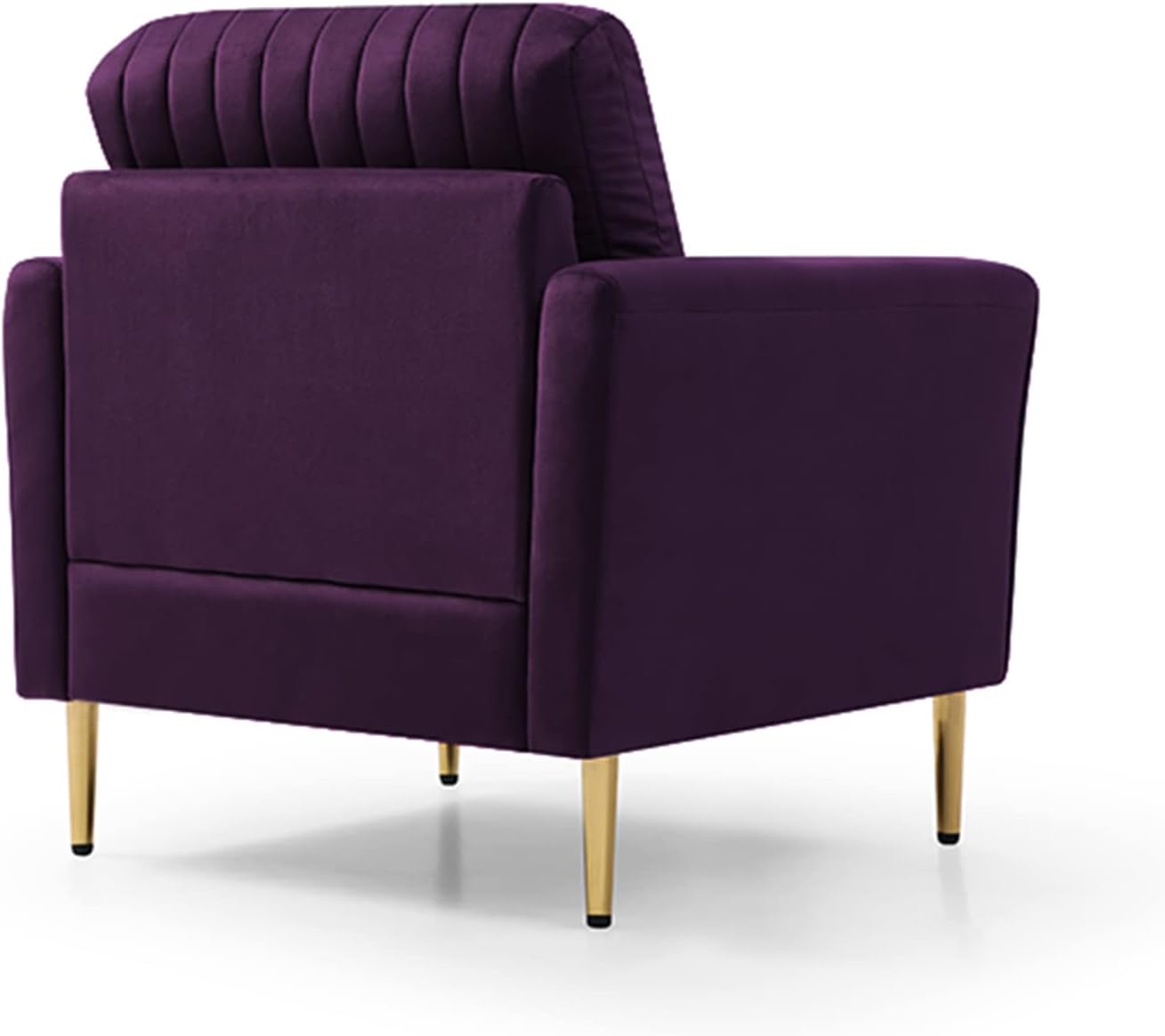 CHARMMA Modern Soft Velvet Accent Chair Living Room Chair Bedroom Chair Home Chair with Gold Legs, Purple