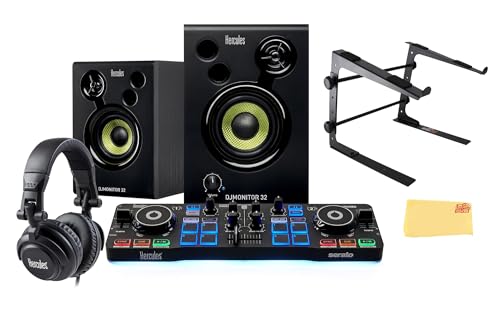 Hercules DJ Control Inpulse 300 MK2 Bundle with DJ Laptop Stand, Headphones, and Austin Bazaar Polishing Cloth