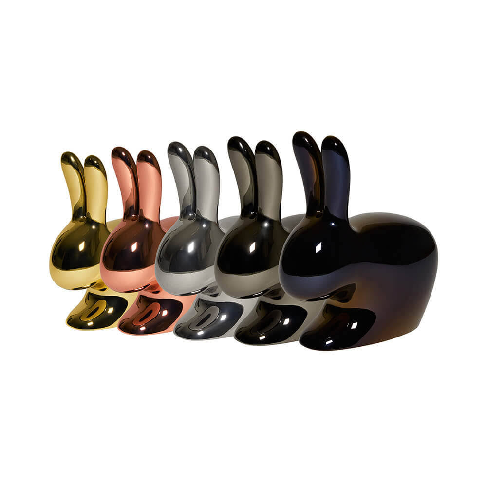 Qeeboo Rabbit Chair Baby Metal Finish Gold