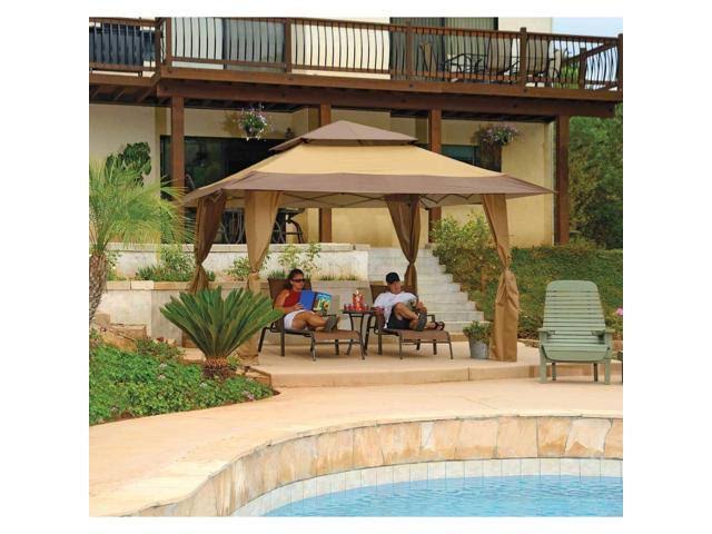 Z-Shade 13 x 13 Foot Instant Gazebo Canopy Tent Outdoor Patio Shelter Tan Brown