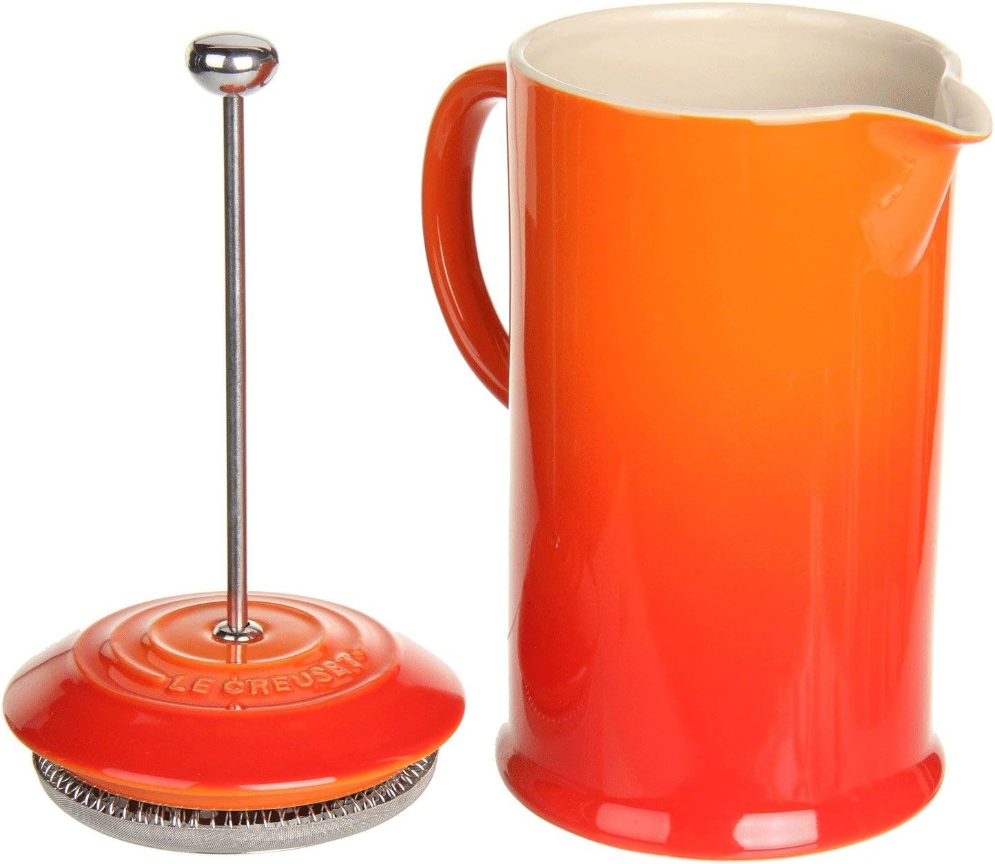 Le Creuset Stoneware French Press, 34 oz., Flame Pack of 2