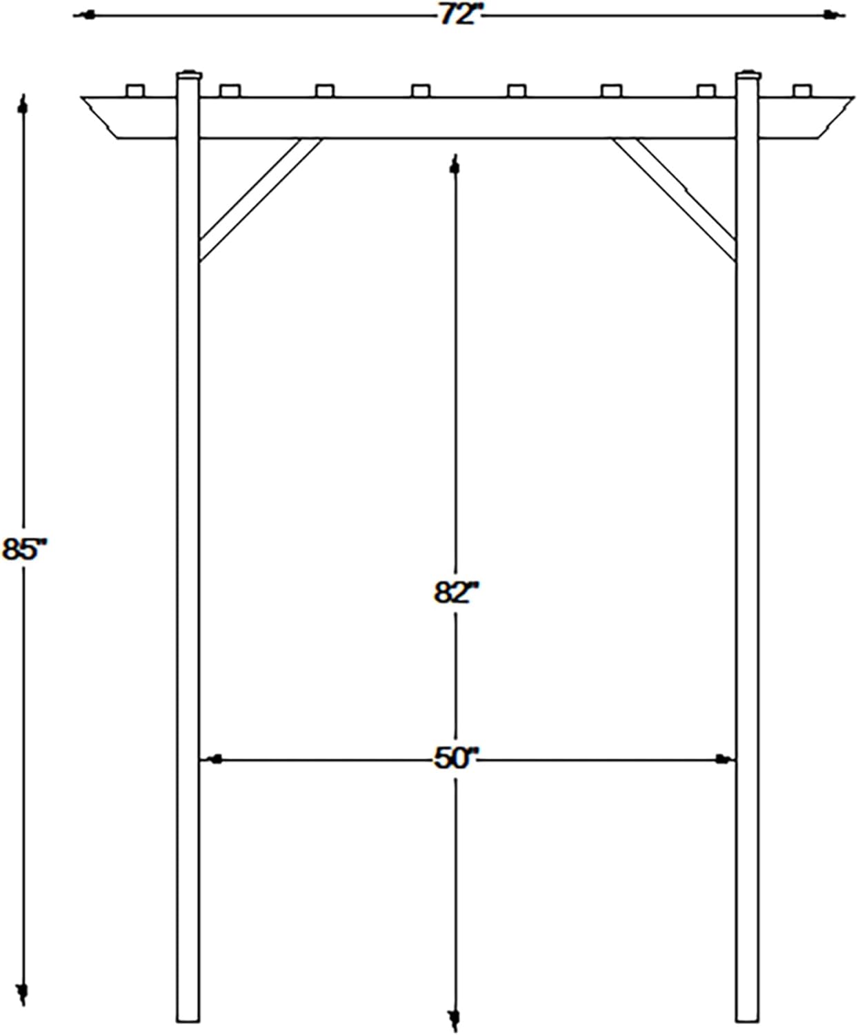Dura-Trel Wellington Arbor, 72 by 85 Inch PVC Patio Garden Arch, Outdoor Backdrop Frame Decoration or Trellis for Climbing Plants, White
