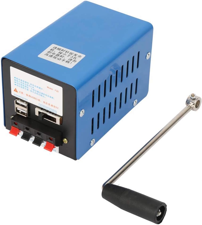 Hand Crank Generator Hand Crank Charger USB Generator for Emergency Survival Experiments Power Supply Camping Field Works
