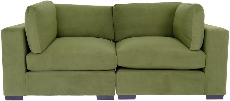 Forest Green Loveseat Sofa for Living Room, Modern Décor Love Seat Mini Small Couches for Small Spaces and Bedroom with Solid Wood Frame (Polyester)