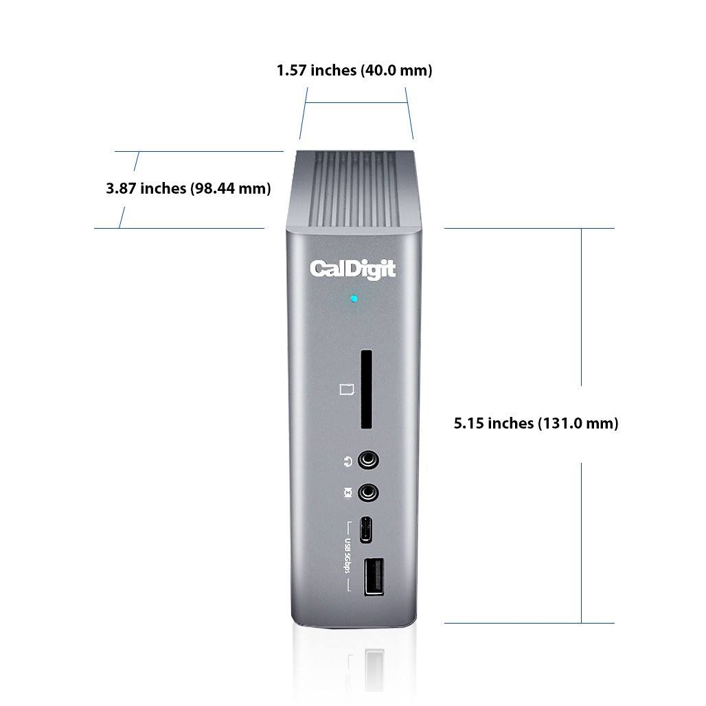 CalDigit Thunderbolt Station 3 Plus Docking Station with 15 Ports and 0.7m Passive Cable, Space Gray