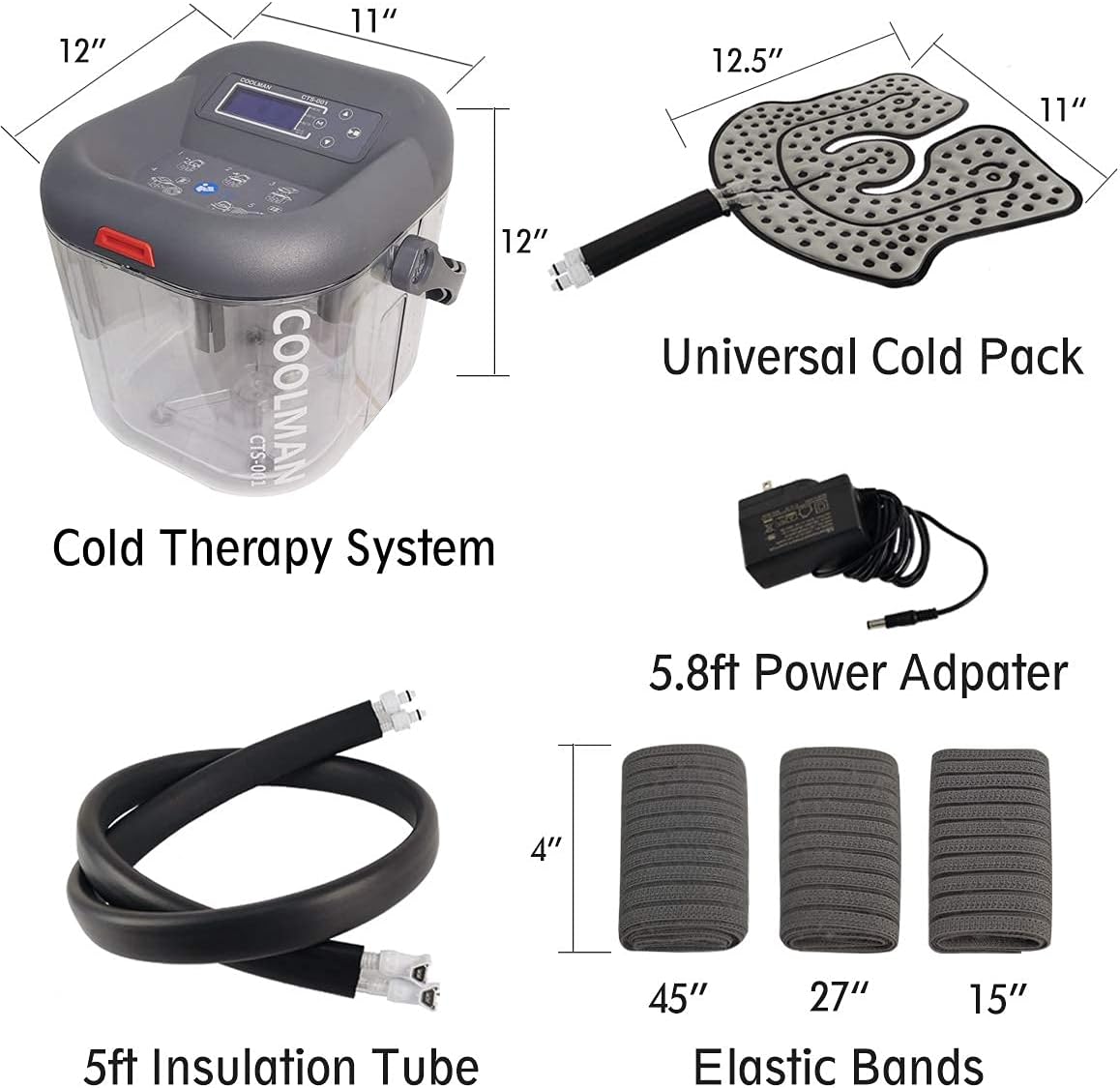 COOLMAN Cold Therapy System, Therapy Ice Machine After Knee Surgery, Including Extra Backup Connector and Flexible Universal Pad Suitable for Knee, Shoulder, Ankle, Cervical, Back, Leg and Hip