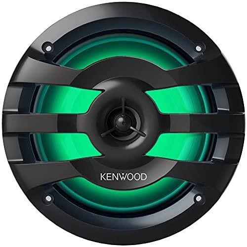 Kenwood KFC-1673MRBL 6.75& 2-Way Marine Speaker(Black) with RGB Lighting, Remot