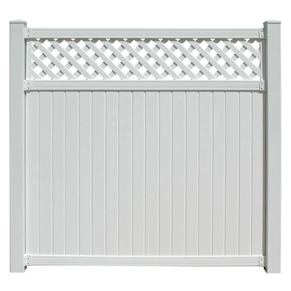 Sixth Avenue Building Products Supplying The World Belfast 6 ft. x 6 ft. White Vinyl Lattice Top Fence Panel