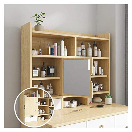 Makeup Vanity Table for Women Girls, Makeup Dressing Table with Flip Top Mirror, Storage Shelves, Makeup Vanity Desk for Bedroom, Vanity Table Set with 2 Drawers(White,60x45x132cm)
