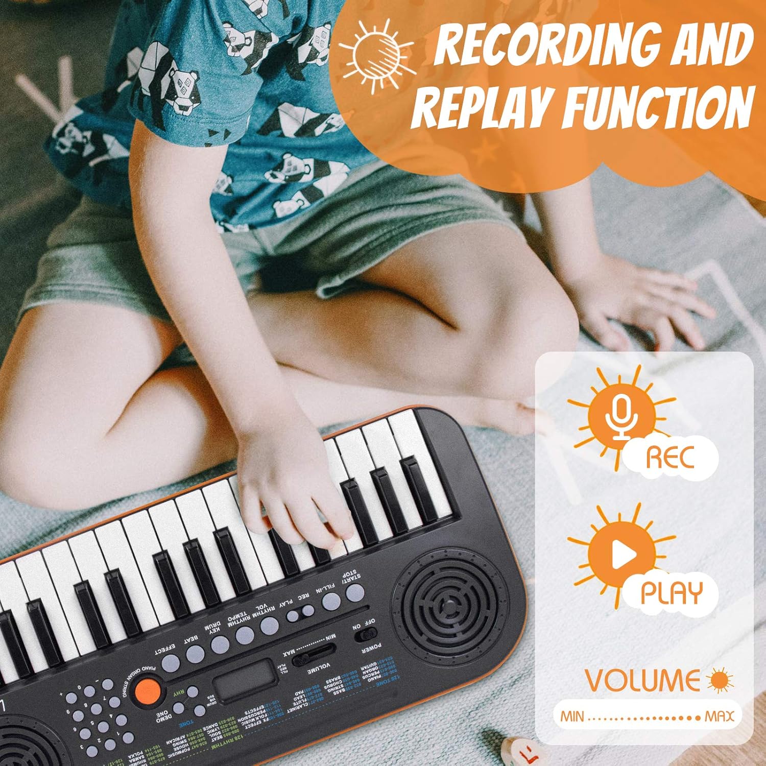 Kmise Mini Keyboard Piano 32 Key Small Portable Digital Electronic Keyboard with 30 Demo Songs Musical Gift for Beginners Kids Pack of 2