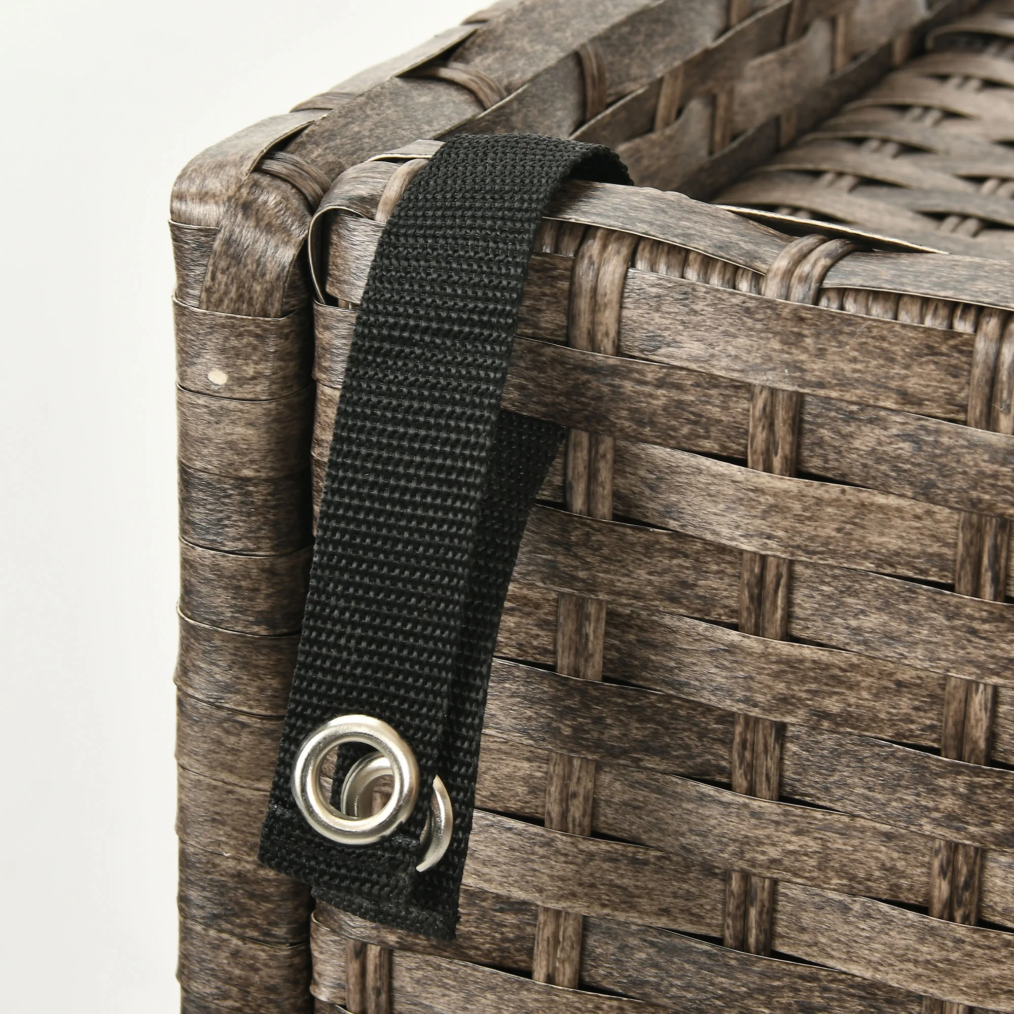Dextrus Rattan Wicker Patio Organizer Storage Cabinet with 2 Doors, Foldable Drawer, Weather-proof Rattan Bar Table, Storage Box - Brown
