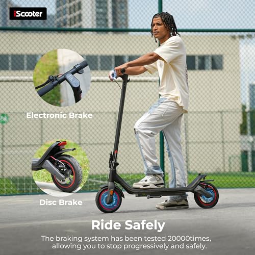 iScooter Electric Scooter for Adults, 18/12 Miles Long Range,22/19/18 Mph Top Speed, Commuting Electric Scooter with Cruise Control, Double Braking Systems Escooter for Adults and Teens