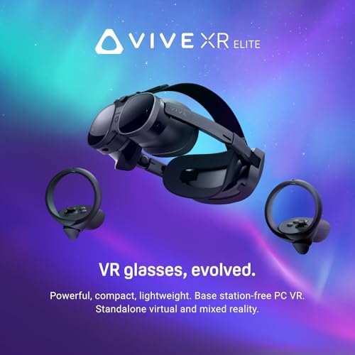 HTC Vive XR Elite with Deluxe Pack — Mixed Reality and PC VR Headset + Controllers