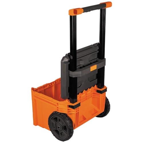 Klein Tools 54802MB MODbox Rolling Toolbox, Modular Tool Storage System with Side Mounting, 10-Inch Rubber Wheels, Removable Handle