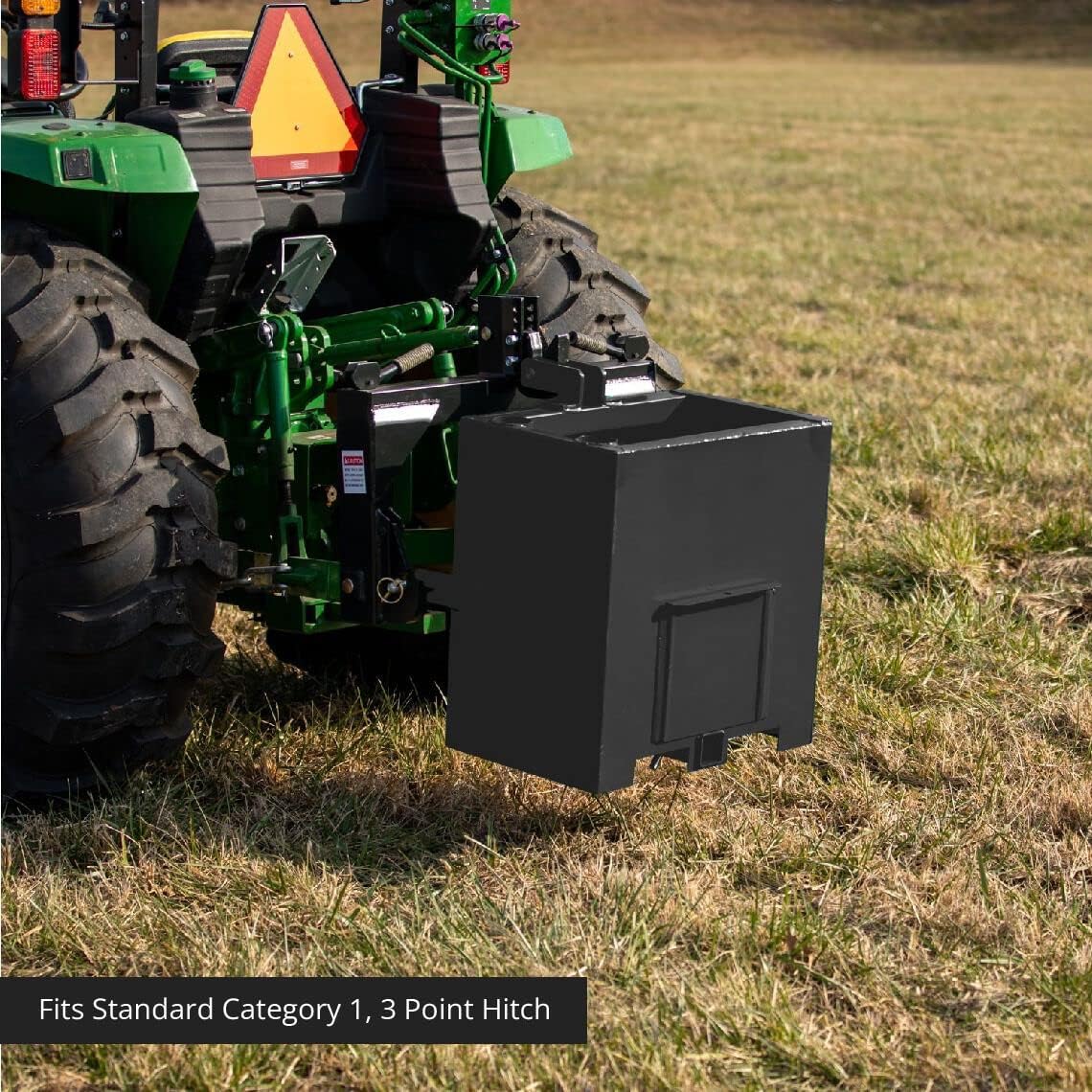 Titan Attachments Ballast Box for 3 Point Category 1 Tractor and Loader Hitches Quick Hitch Compatible