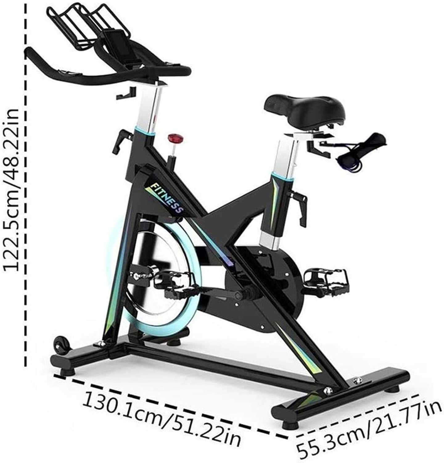 Cardio Machine, Indoor Cycling Bike Exercise Bikes Stationary Bike - with LCD Display Seat and Handle Adjustable - for Home Cardio Gym Workout