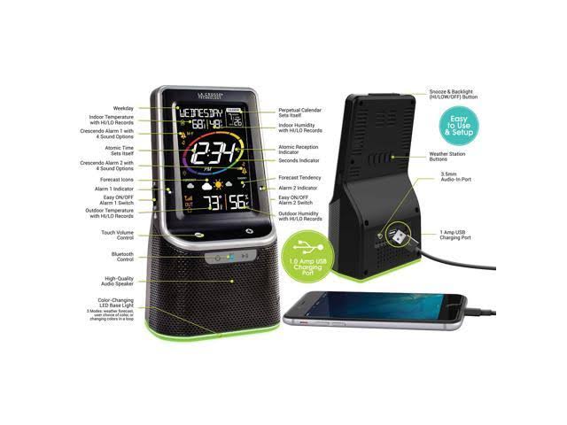 La Crosse Technology Wireless Weather Station with Bluetooth Speaker S87078