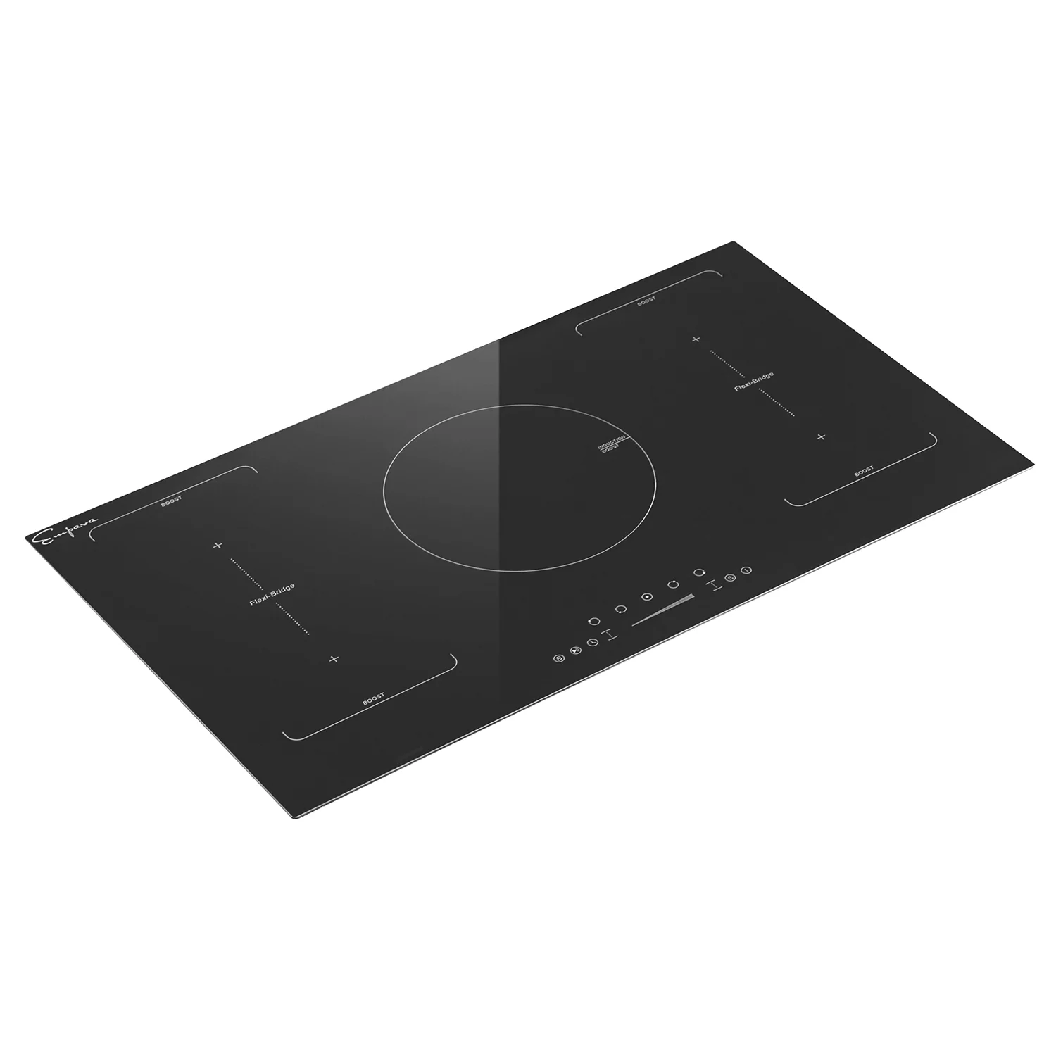 Built-In 36-in 5 Elements Black Induction Cooktop Including Bridge Element