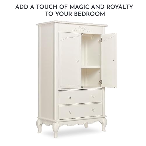 Evolur Aurora Armoire, 40x20.25x68 Inch (Pack of 1), Ivory Lace