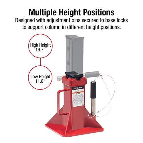 Sunex 1410 10-Ton, High Height, Pin Type, Jack Stands, Pair