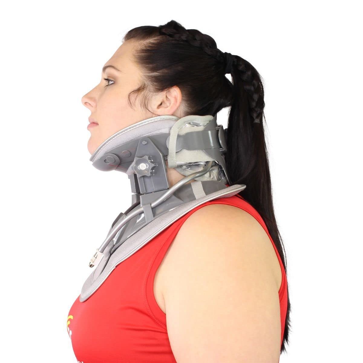 Brace Direct Cervical Neck Air Traction Collar and Stretcher- Relief for Neck and Shoulder Pain, Tension, Strain, or Pinched Nerves, Plus Improves Spine Alignment and Posture; Fully Adjustable