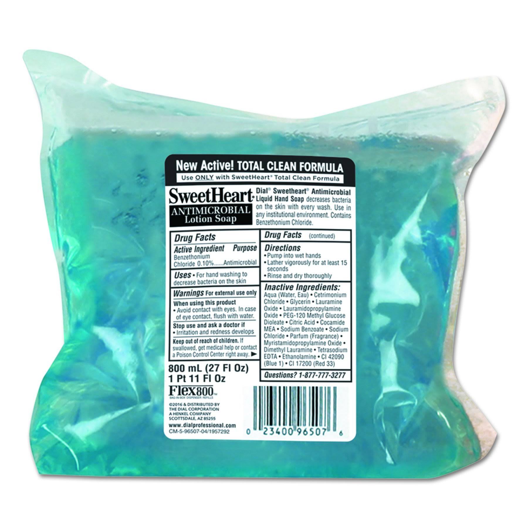 Sweetheart Antibacterial Soap, Trans Blue, Fresh Scent, 800ml Refill, 12-carton