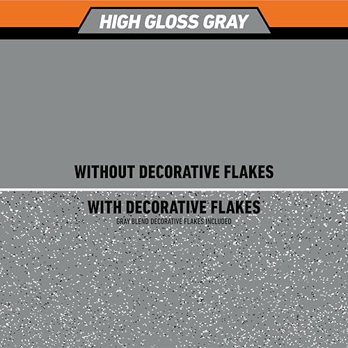 Gorilla Epoxy Garage Floor Coating (7 pc) Kit, 1-Car, Concrete Flooring, 100% Solids, Superior Adhesion, Incredibly Durable High Gloss Gray Finish, 275 sq. ft. Coverage