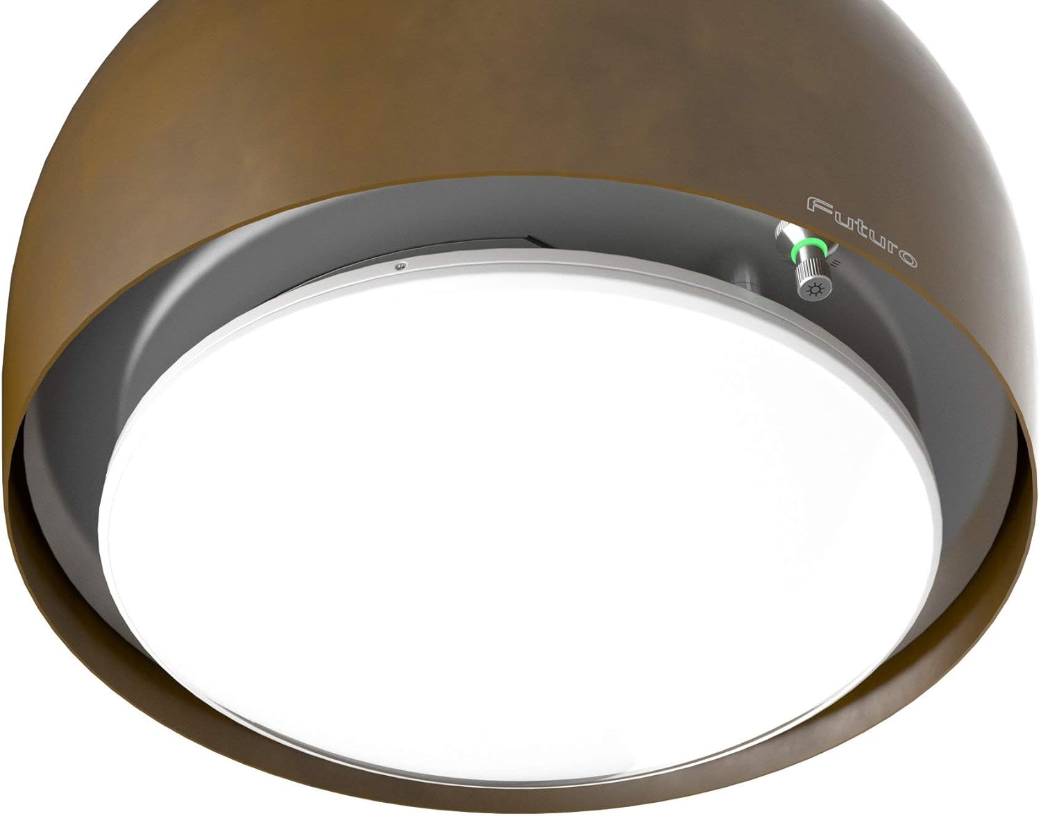 Futuro Futuro Island Mount DUCTLESS ONLY Range Hood 21" 940-CFM | Dome Brass | Painted Steel Vent Hood | Modern Italian Exhaust Hood | LED, Ultra-Quiet with Blower