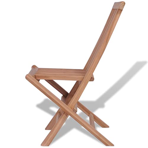 Folding Patio Chairs 4 pcs Solid Teak Wood,Teak Wood Folding Outdoor Chairs for Patio, Garden, and Cafe, Set of 4 Outdoor Seating Furniture