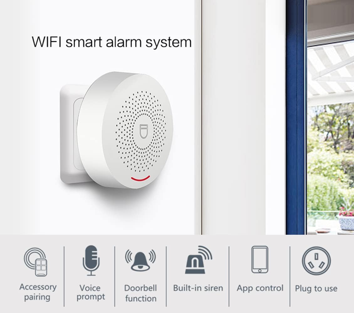 Wireless WiFi Smart Home Security DIY Alarm System DIY Home Wi-Fi Alarm Kit with Motion Detector,Notifications with app,Door/Window Sensor, Siren,Compatible with Alexa,NO Monthly Fees (LW-150)