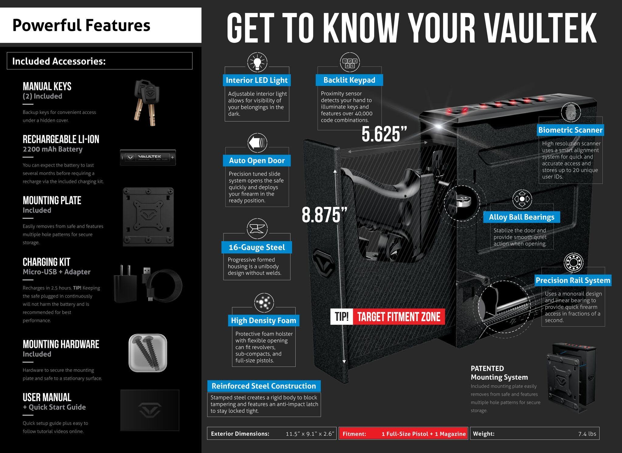 Vaultek Biometric Bluetooth Slider Safe