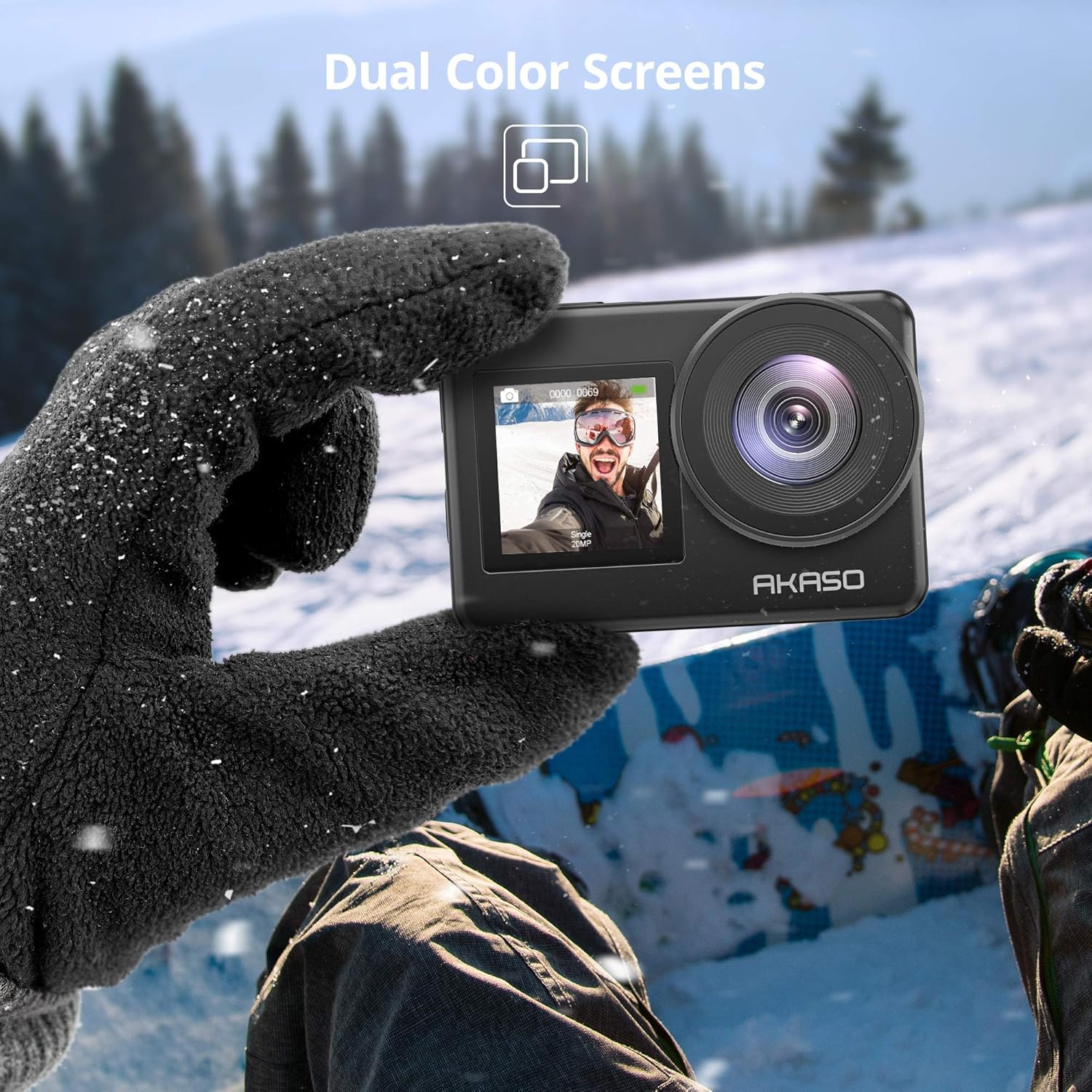 AKASO Brave 7 4K30FPS 20MP WiFi Action Camera with Touch Screen IPX8 33FT Waterproof Camera EIS 2.0 Zoom Support External Mic Voice Control with 2X 1350mAh Batteries Vlog Camera