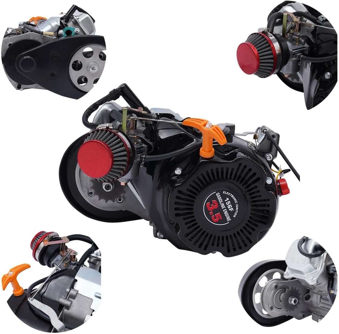 TFCFL 4 Stroke 100cc Single Cylinder Motor Engine Gas Motorized Bicycle DIY Kit 3HP 100CC 3HP Motorized Bicycle Engine 4 Stroke Gas Petrol Bike Modified Kit 3600rpm Adult Electric Bicycles