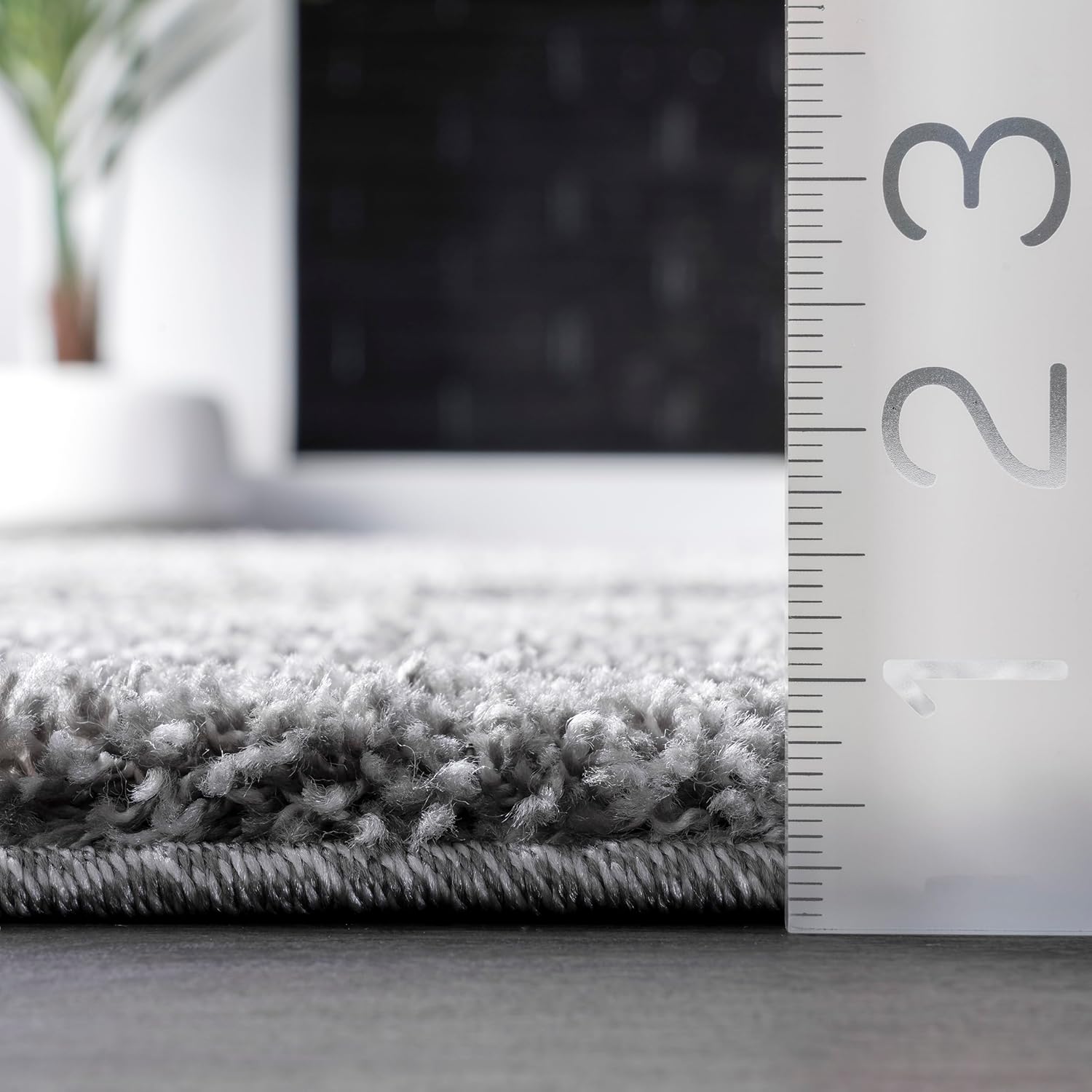 nuLOOM Carolyn Modern Shag Area Rug - 10x14 Shag Area Rug Transitional Dark Grey Rugs for Living Room Bedroom Dining Room Nursery