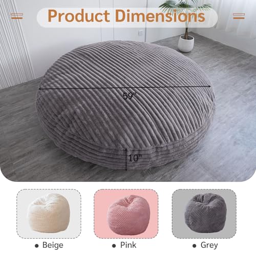 BYBYME 3 in 1 Bean Bag Chairs, Bean Bag Bed for Adults High-Density Foam Filling, Convertible Sofa Bed Faux Fur, Giant Bean Bag Chairs for Adults